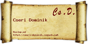 Cseri Dominik névjegykártya